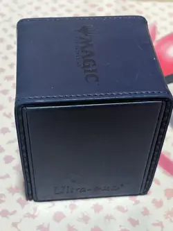 Mtg Ultra Pro Deck Box Leather Alcove Flip Magnetic Blue Mana Symbol Commander - Image 5