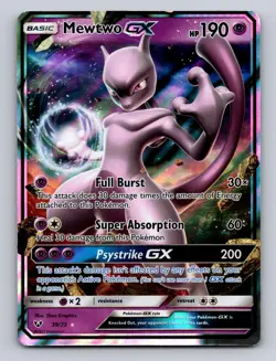 MEWTWO GX 39/73 HOLO GX RARE SHINING LEGENDS POKEMON LP - Image 1