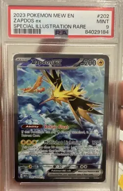 Pokemon TCG Scarlet & Violet 151 Zapdos EX SIR 202/165 PSA 9 MINT - Image 1