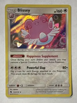 2018 Pokemon TCG Blissey Holo Rare SM - Lost Thunder 153/214 Ungraded - Image 1