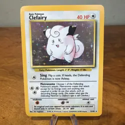 Pokemon TCG Clefairy Holo Rare Card Base Set 5/102 Unlimited LP Condition WOTC - Image 1