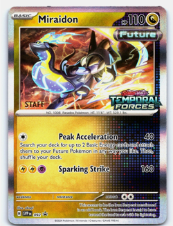 Miraidon SVP092 - Temporal Forces - STAFF STAMP Prerelease Pokemon Card NM - Image 1
