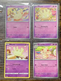 Lot 4x Official Pokemon Cards, Milcery and Alcremie - Image 1