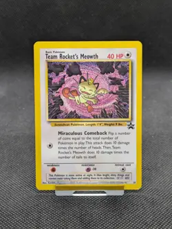 Team Rocket's Meowth No.18 WOTC Black Star Promo Pokemon Card LP-NM - Image 1