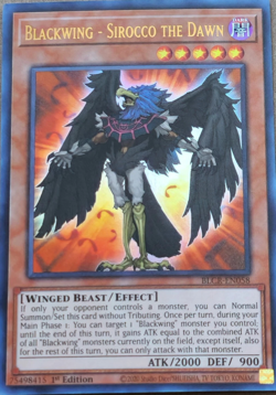 Blackwing Sirocco the Dawn - BLCR-EN058 Ultra Rare 1st Edition YuGiOh TCG Card - Image 1