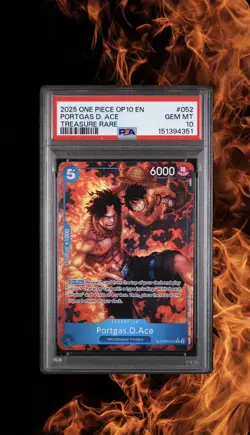 2025 ONE PIECE OP10-ROYAL BLOOD TREASURE RARE #052 PORTGAS D. ACE PSA 10 - Image 1