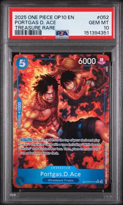 2025 ONE PIECE OP10-ROYAL BLOOD TREASURE RARE #052 PORTGAS D. ACE PSA 10 - Image 2