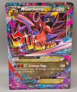 Pokemon Mega M Garchomp EX Black Star Promo Rare Holo Card XY168 NM JUMBO NM - Image 1