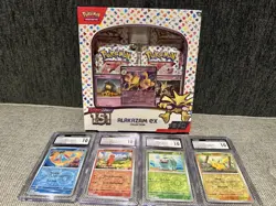 Pokemon Scarlet & Violet 151 Alakazam ex Collection Box & Graded Card Lot - Image 1