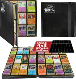 Monster 12 Pocket Trading Card Album-20 Side Padded Pages -Holds 480 Cards-White - Image 1