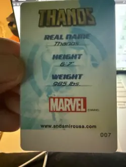 Marvel Avengers Arcade Coin Pusher Collectable Card THANOS ANDAMIROUSA - Image 2