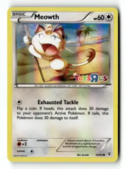 Pokemon Card Meowth - Toys R Us Promo Holo LP 053/083 - Image 1