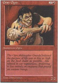 1x Lightly Played, English Gray Ogre - Alternate 4th Edition - Image 1