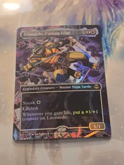TMT Teenage Mutant Ninja Turtles FOIL Borderless 0211 Leonardo, Cutting Edge - Image 1
