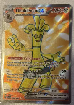 Pokemon TCG Gholdengo EX 231/182SV04: Paradox Rift Holo Card Near Mint Condition - Image 1