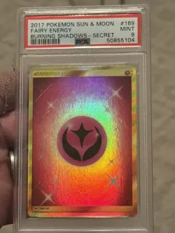 2017 Pokemon Sun & Moon Burning Shadows Secret #169 Fairy Energy PSA 9 Mint - Image 1