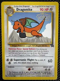 1999 Pokemon Dragonite Movie Promo Black Star #5 WOTC Vintage Rare Card - Image 1