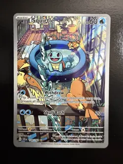 Pokemon TCG Squirtle Stellar Crown Illustration Card 148/142 Near Mint - Image 1