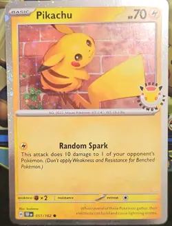 Pokemon Pikachu Promo Stamped Holo Card 051/162 Miscellaneous Random Spark - Image 1