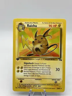 Pokemon Vintage 1st Edition Raichu 29/62 Fossil Wizards Of The Coast 1999 NM - Image 3