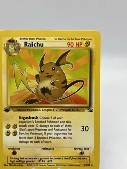 Pokemon Vintage 1st Edition Raichu 29/62 Fossil Wizards Of The Coast 1999 NM - Image 4