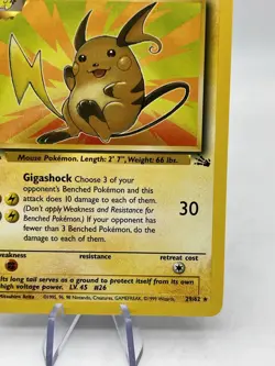 Pokemon Vintage 1st Edition Raichu 29/62 Fossil Wizards Of The Coast 1999 NM - Image 5