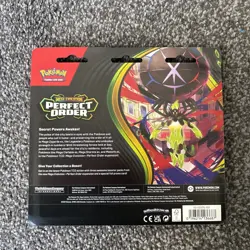 Pokemon TCG Mega Evolution Perfect Order Triple 3-Pack Blister (Chikorita Promo) - Image 2