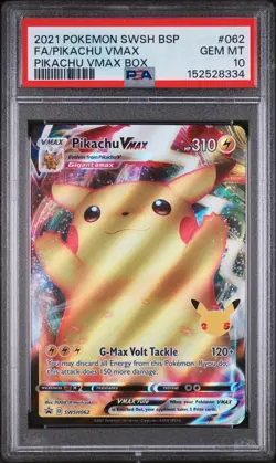 Pokemon Pikachu Vmax PSA 10 Gem Mint SWSH062 Celebrations Box Promo 2021 - Image 1