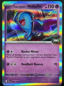 2025 Pokemon Destined Rivals #082/182 Team Rocket's Wobbuffet - Image 1