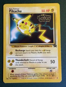 Pokemon TCG Pikachu Kids WB First Movie Promo 25 50 HP 1999 - Image 1