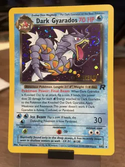 Pokemon TCG Dark Gyarados Holo Rare 8/82 Prerelease Holo 2000 Promo Unused - Image 1