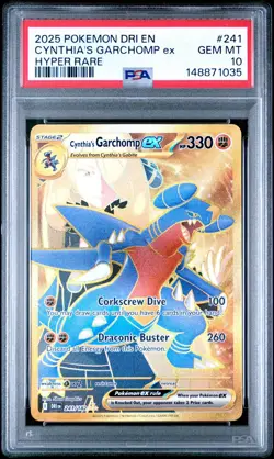 PSA 10 Cynthia's Garchomp ex 241/182 Hyper Rare Destined Rivals Pokemon 2025 - Image 1