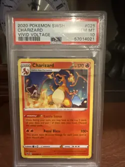 2020 Pokemon SWSH Vivid Voltage Charizard #025 PSA 10 Gem Mint - Image 1