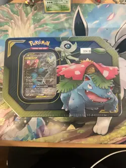Celebrity & Venusaur GX Tin Pokemon TCG TAG Team Tin Booster Card Game - 4 Pack 820650805295 - Image 1