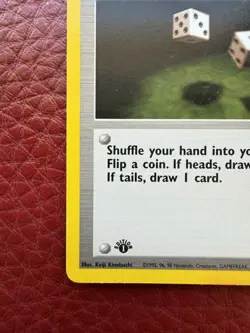 Pokemon Gambler Trainer 60/62 Fossil 1st Edition Common 1999 Discolored Back - Image 5