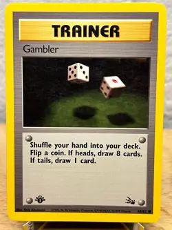 Fossil Gambler 60/62 Common Pokemon 1st Edition NM/LP - Image 1