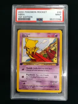 Graded PSA 9 ABRA #49 2000 Pokemon Rocket 1ST EDITION MINT - Image 1