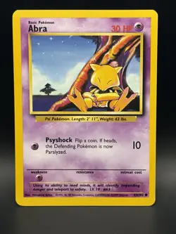 Pokemon TCG Abra Base Set, Unlimited Common Non-Holo Card 43/102 Lightly Played - Image 1
