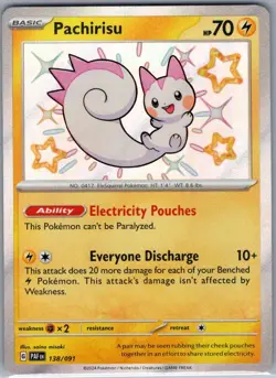 Pachirisu 138/091 SV: Paldean Fates - Pokemon Card - NM - Image 1
