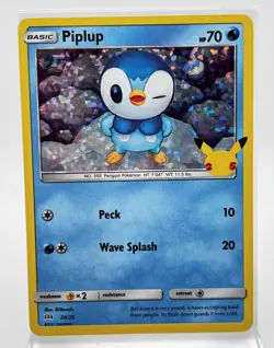 Piplup Holo Bleed 20/25 Pokemon Card 2021 McDonalds Promo LP 25 Anniversary - Image 1