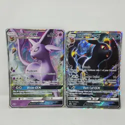 Umbreon GX SM36 Espeon GX SM 35 Jumbo Oversized Pokemon Card Lot - Image 1