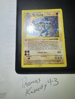 Pokemon TCG Machamp Holo Shadowless 1st Edition Base Set 8/102 HP/DMG Rare - Image 1