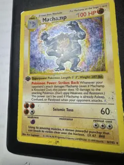 Pokemon TCG Machamp Holo Shadowless 1st Edition Base Set 8/102 HP/DMG Rare - Image 2