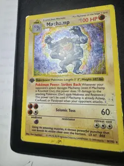 Pokemon TCG Machamp Holo Shadowless 1st Edition Base Set 8/102 HP/DMG Rare - Image 3
