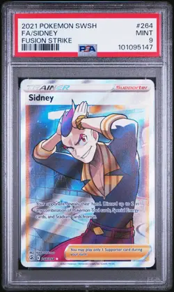 PSA 9 - GEM MINT Sidney 264/264 Fusion Strike Full Art Ultra Rare Holo Pokemon - Image 1