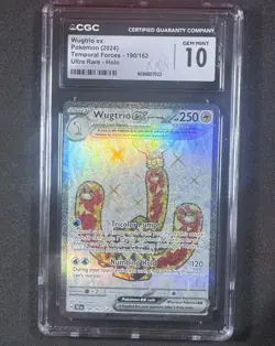 Pokemon TCG Wugtrio EX 190/162 Ultra Rare 2024 Temporal Forces CGC GEM MINT 10 - Image 1