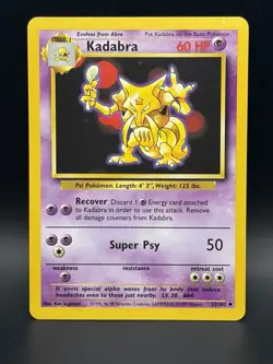 Pokemon TCG Kadabra Card Base Set, Unlimited Uncommon, Regular Card 32/102 - Image 1