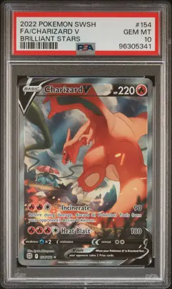 Charizard V 154/172 Alt Art Brilliant Stars Pokemon PSA 10 *341 - Image 1