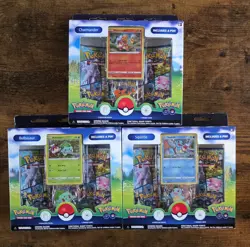 Pokemon GO Pin Collection Set of 3 Charmander Squirtle Bulbasaur Factory SEALED - Image 1