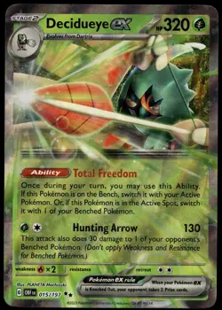 DECIDUEYE EX 015/197 DOUBLE RARE OBSIDIAN FLAMES POKEMON NEAR MINT - Image 1